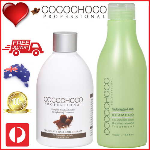 COCOCHOCO Professional Original 250ml Brazilian Keratin Treatment + Sulphate Free Shampoo 400ml Kit Australia