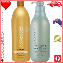 Load image into Gallery viewer, ❤ COCOCHOCO Professional GOLD 1000 ml Brazilian Keratin Treatment + CLARIFYING Shampoo 1000 ml Kit
