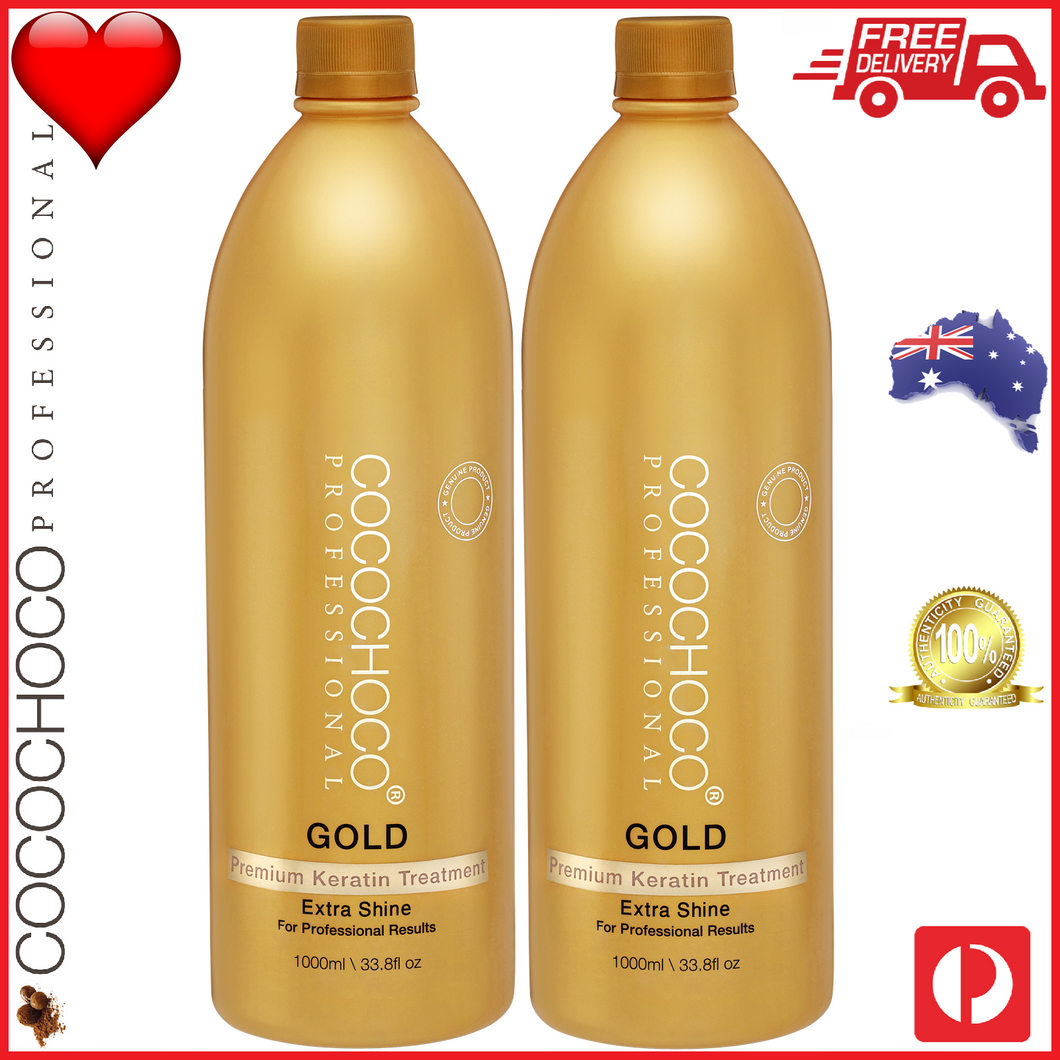 ❤ COCOCHOCO Professional GOLD 1000 ml x 2 Brazilian Keratin Treatment Bundle (2 Litres)