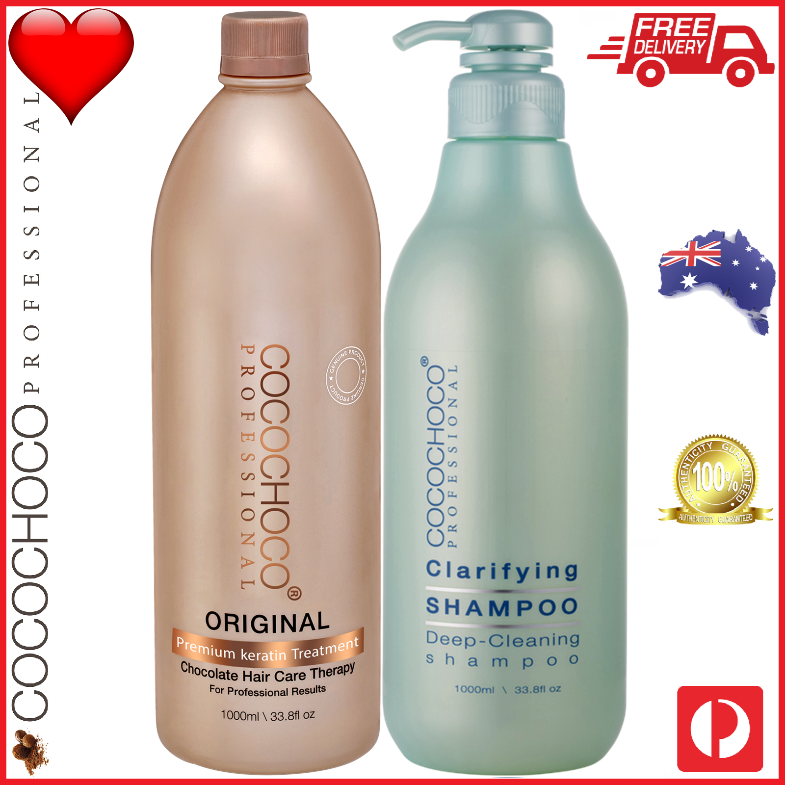 COCOCHOCO Original Brazilian Keratin 1000 Ml COCOCHOCO Gold Brazilian Keratin 1000 Ml Cocochoco Clarifying Shampoo 1000 Ml