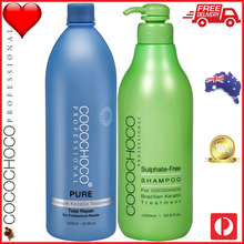Load image into Gallery viewer, ❤ COCOCHOCO Professional PURE 1000 ml Brazilian Keratin Treatment + SULPHATE FREE Shampoo 1000 ml Kit
