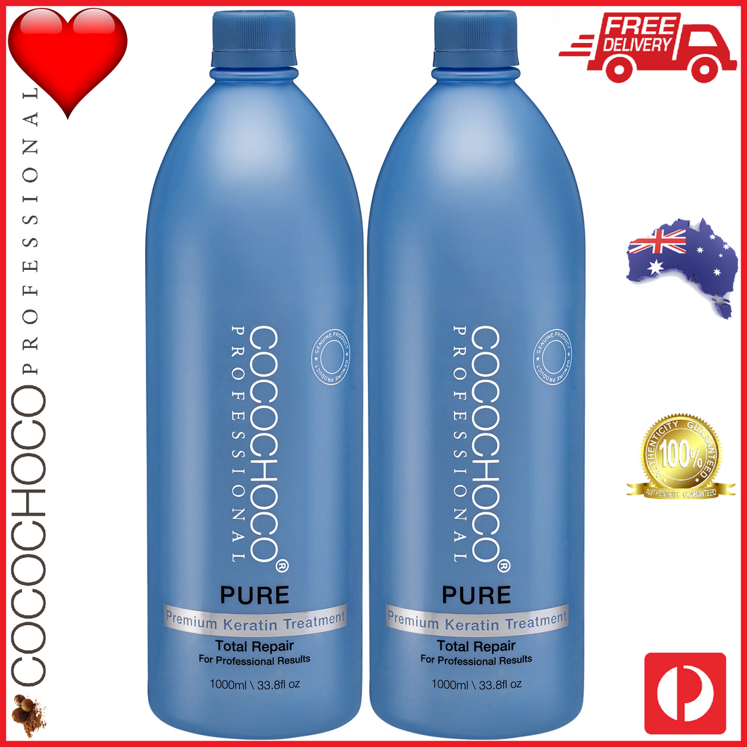 ❤ COCOCHOCO Professional PURE 1000 ml x 2 Brazilian Keratin Treatment Bundle (2 Litres)